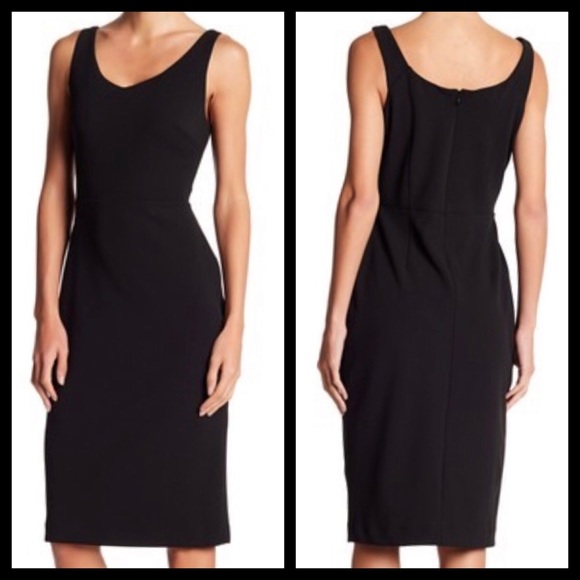 Betsey Johnson Black Crepe Scoop Neck Midi Dress - Picture 1 of 1